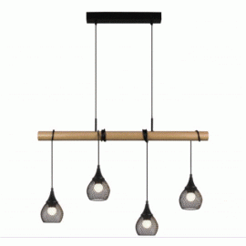 Lexi Lighting-Lars Pendant Light - Black & Timber